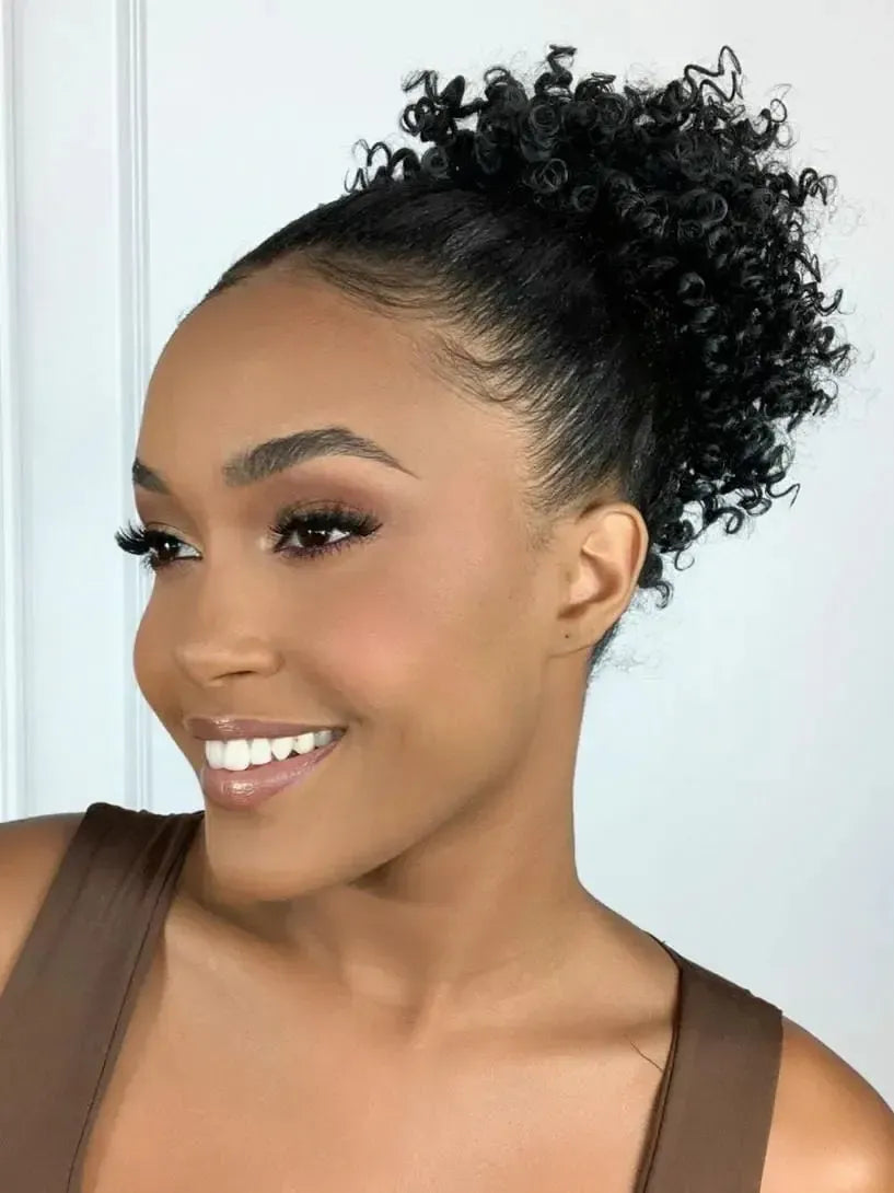 Afro Puff Preto Cacheado 1B