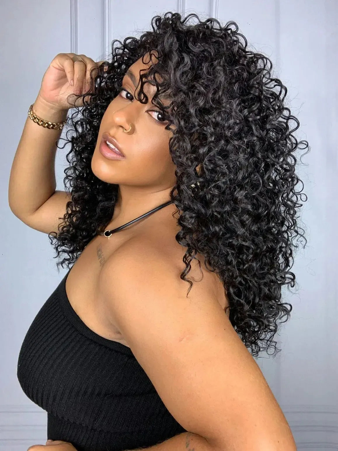 Half Wig Ketlyn Castanho Escuro Cacheada