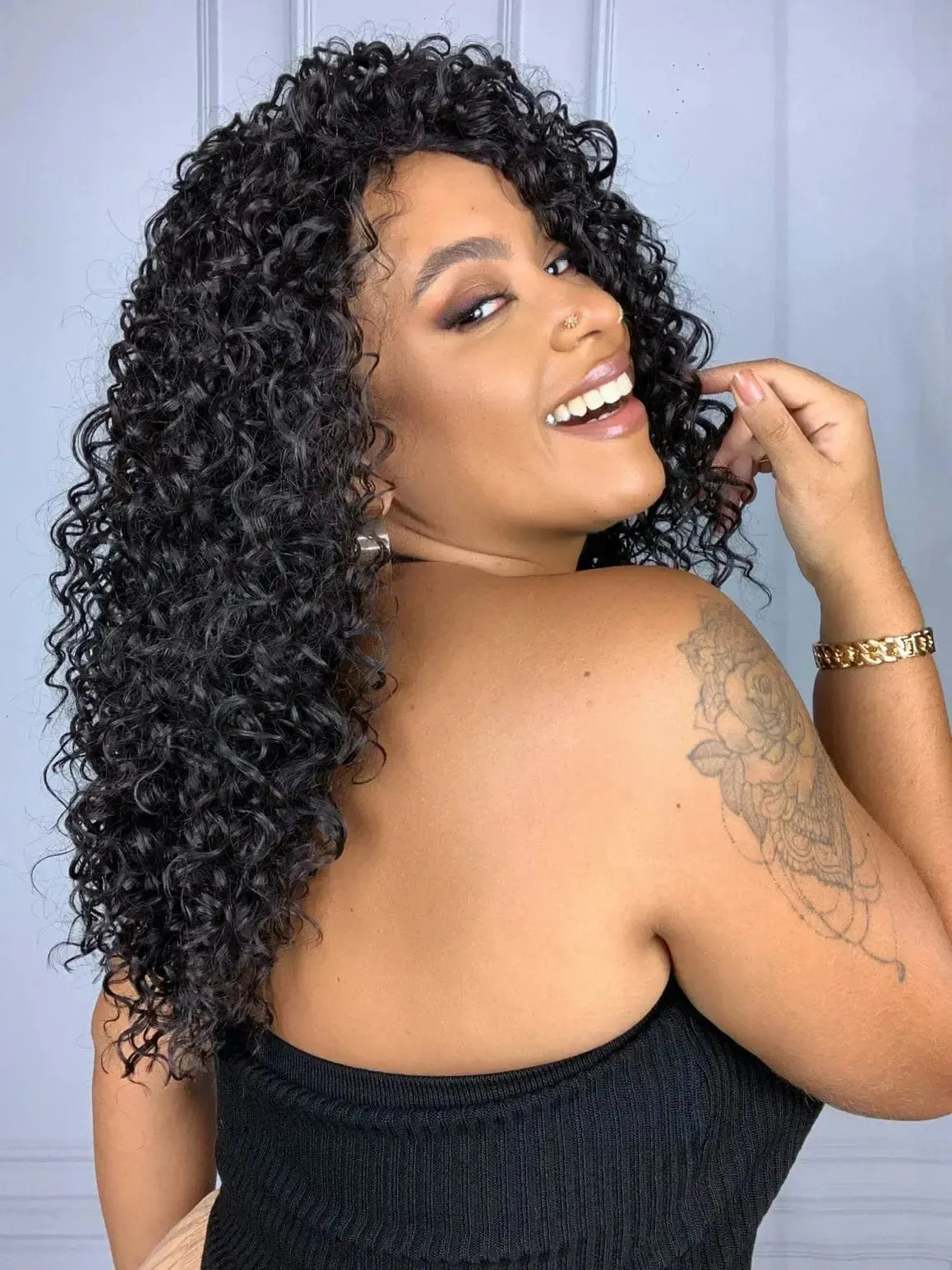 Half Wig Ketlyn Castanho Escuro Cacheada