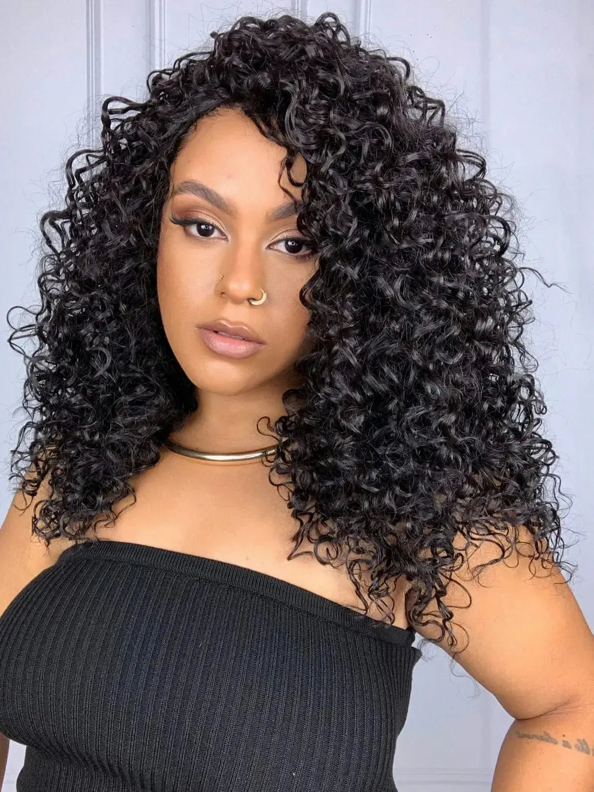 Half Wig Ketlyn Castanho Escuro Cacheada
