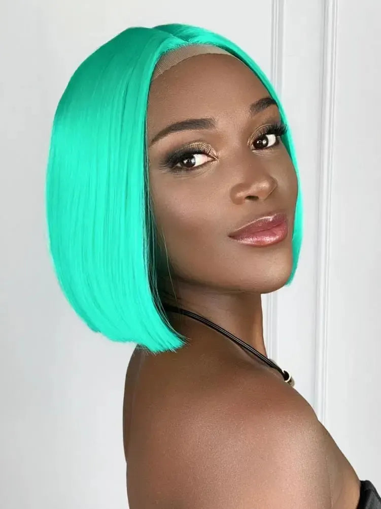 Lace Front Alia Shun Curta Lisa Verde 40 cm