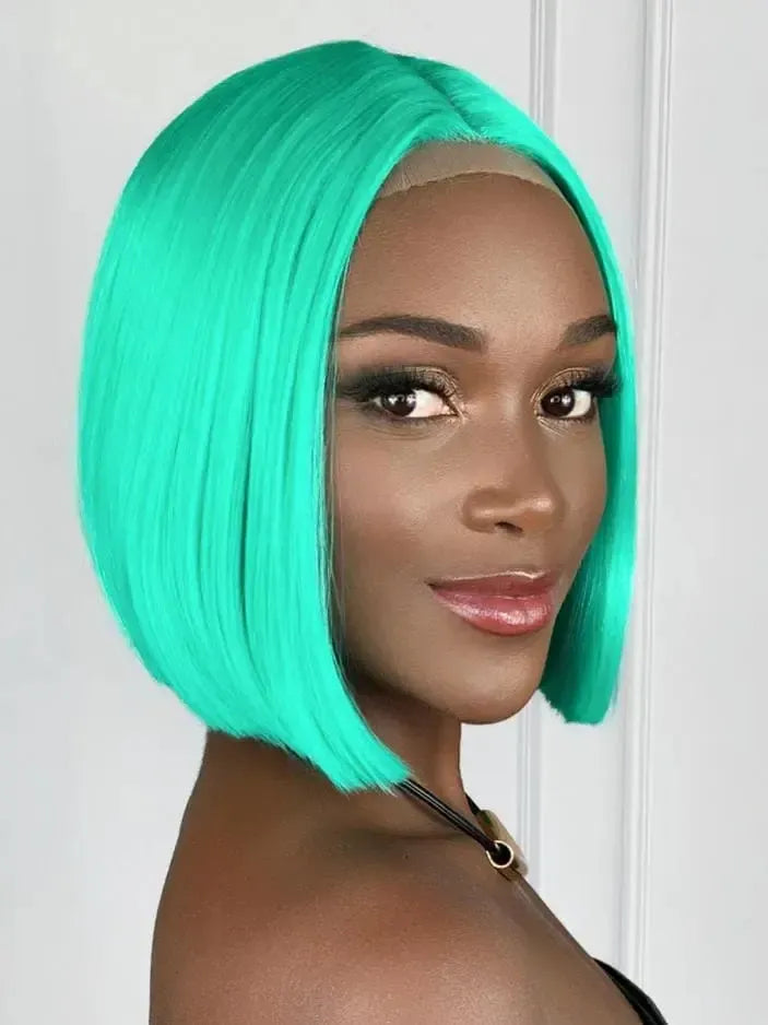 Lace Front Alia Shun Curta Lisa Verde 40 cm