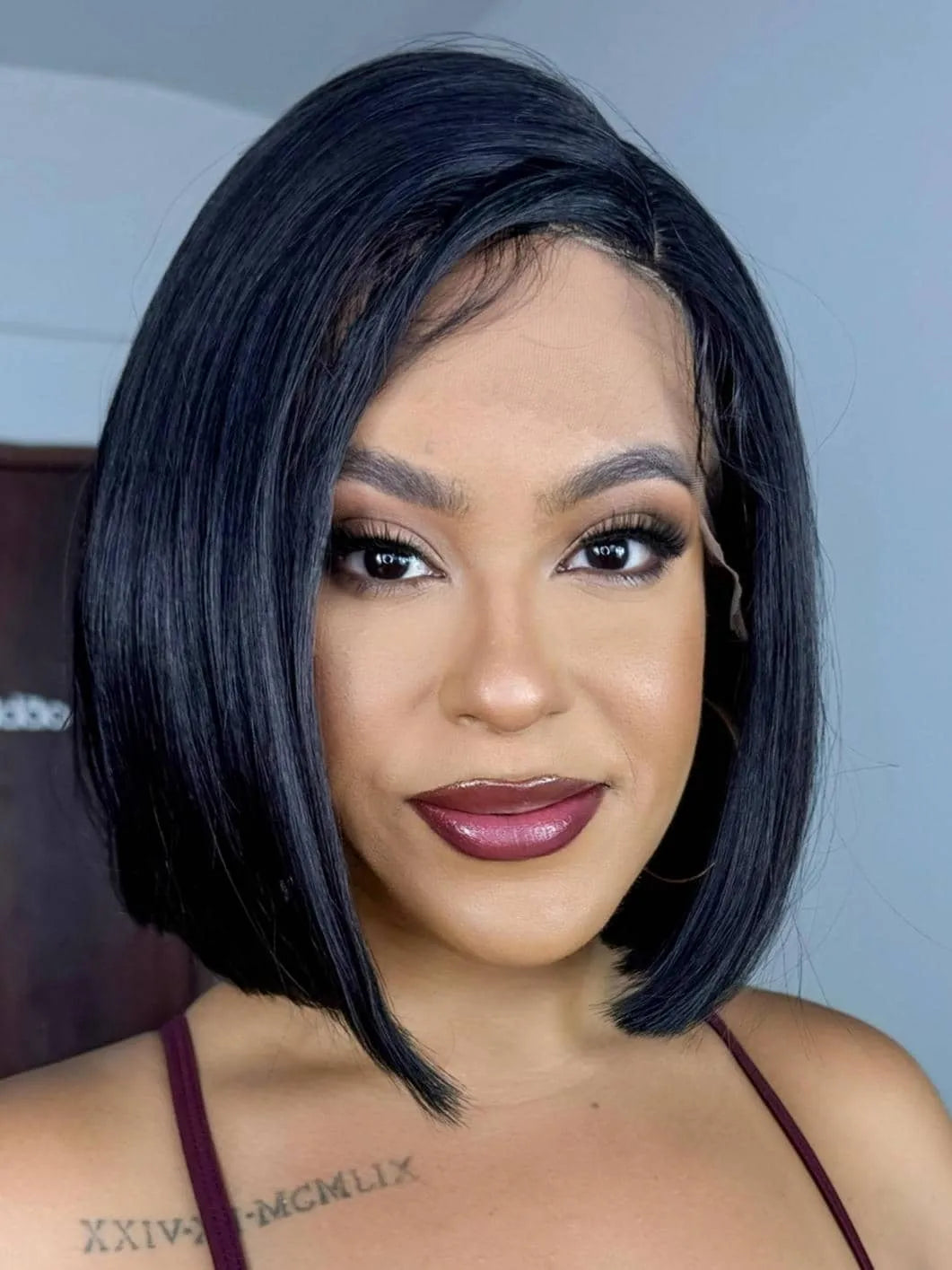 Lace Front Arinca Castanho Escuro Lisa 35cm