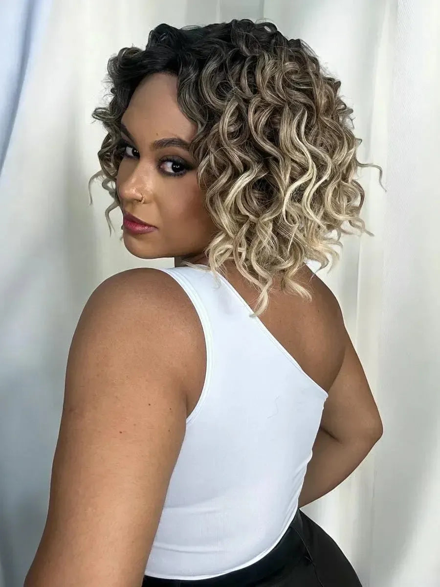 Lace Front Babi Loira Cacheada Ondulada