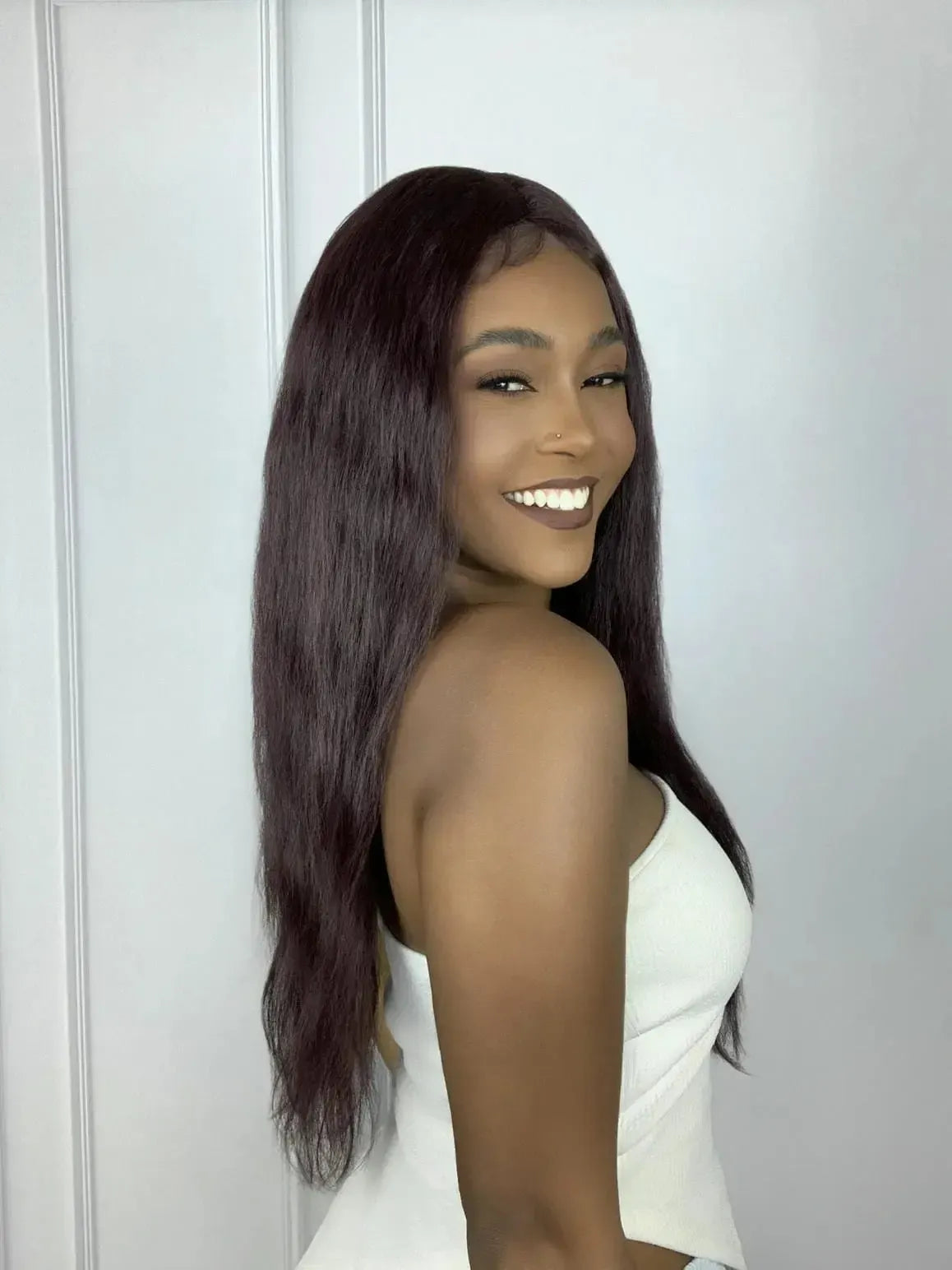 Lace Front Bianca Ruiva 99J Ondulada (Human Hair Blend)
