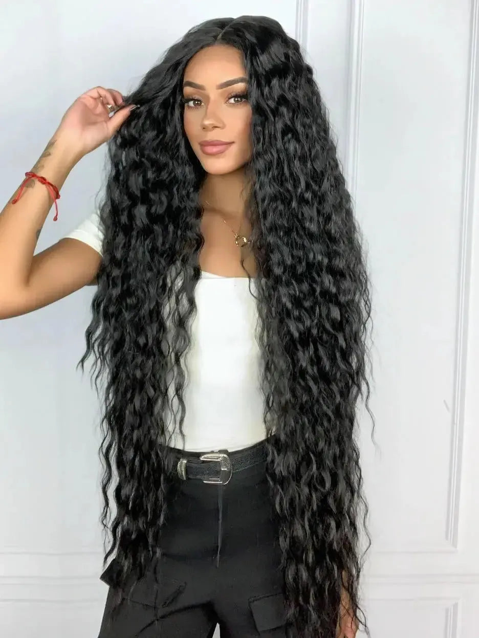 Lace Front Britany Gabriella Longa Preta Ondulada
