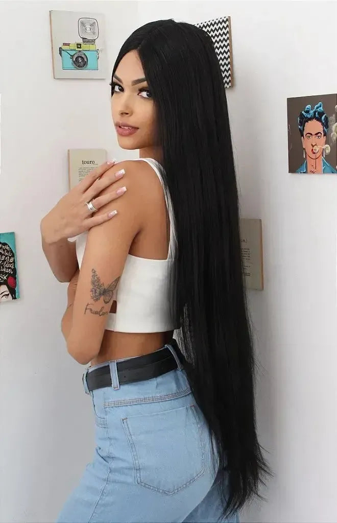 Lace Front Britany Preta Lisa 110cm