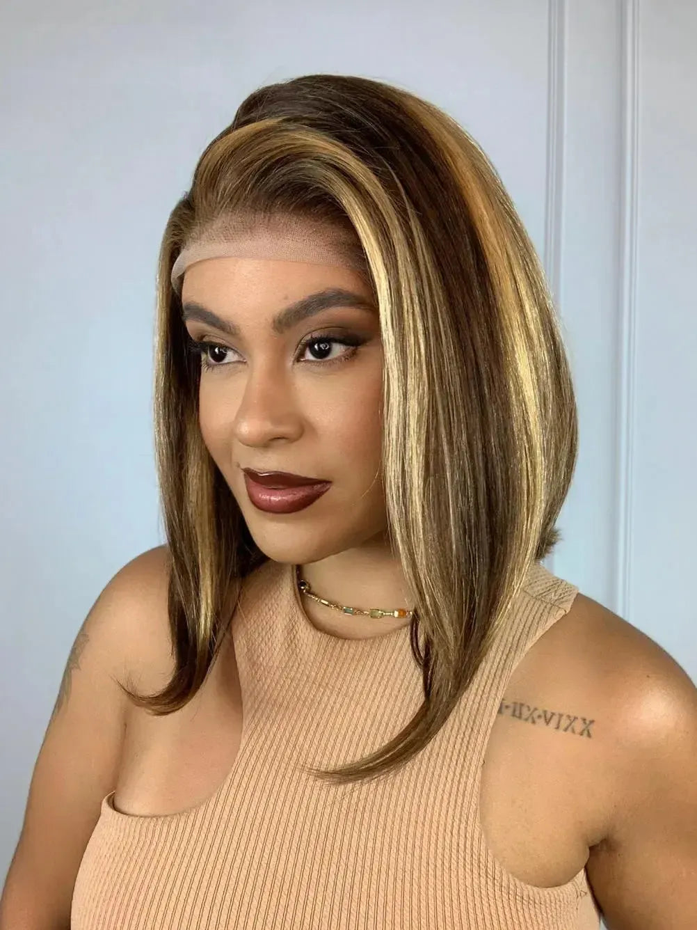 Lace Front Cabelo Humano Longbob Nadia Luzes F4/30 - Repartição Livre 13x4