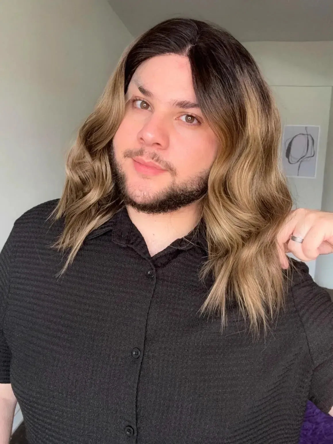 Lace Front Castanha Fibra Premium Peça Única 015