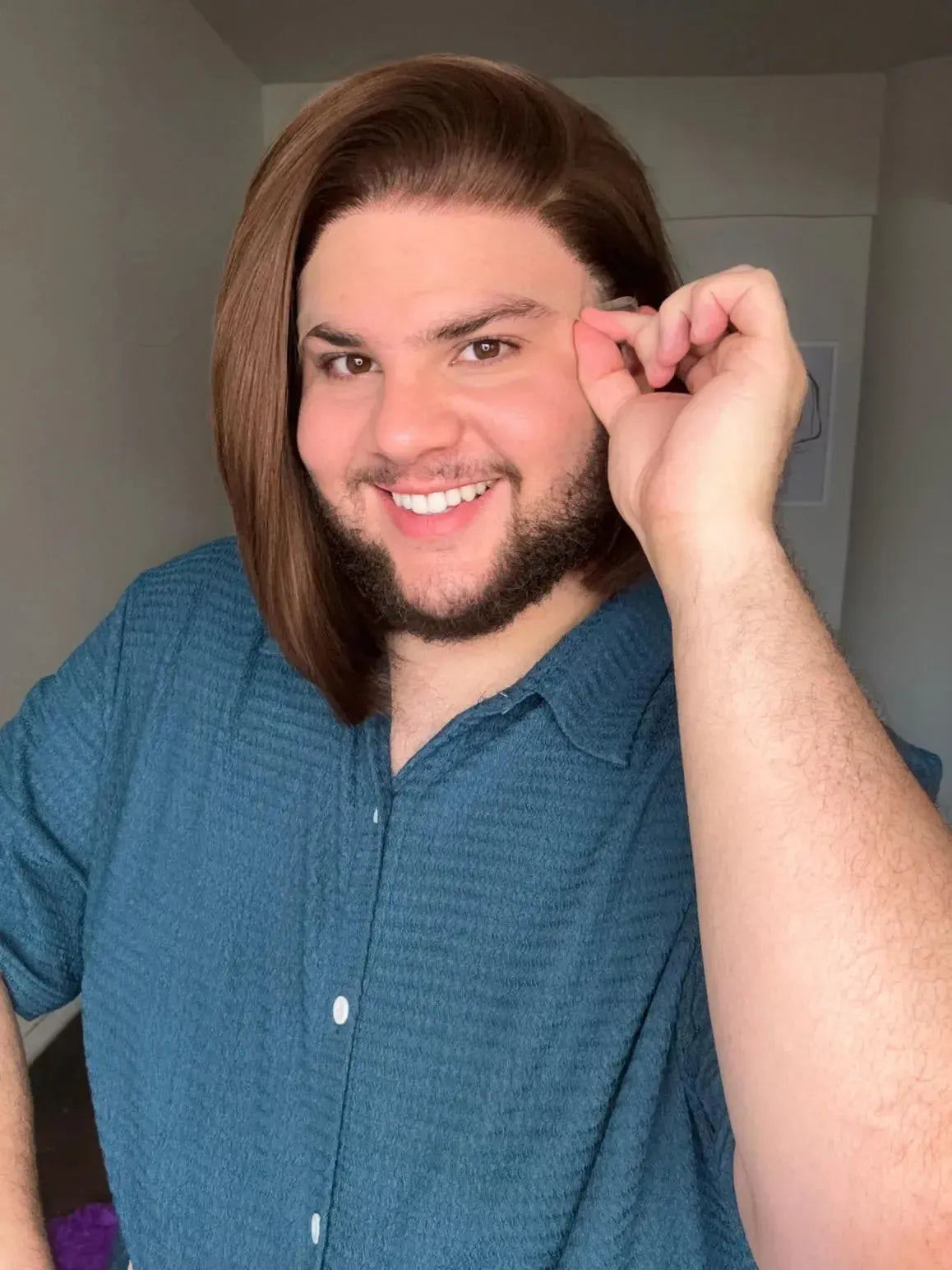 Lace Front Castanha Repartição Livre 13x3 Peça Única 064