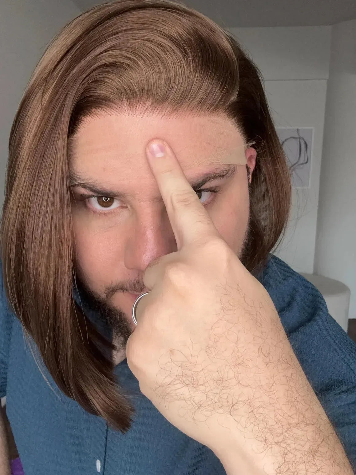 Lace Front Castanha Repartição Livre 13x3 Peça Única 064