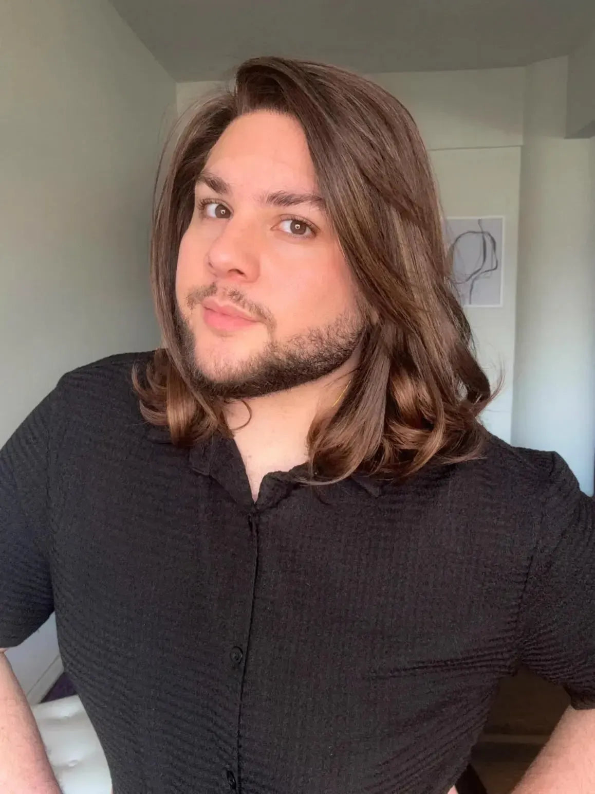 Lace Front Castanho Fibra Premium Peça Única 028