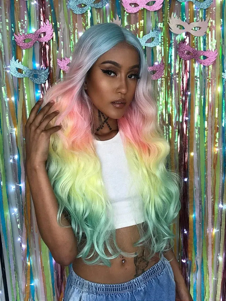 Lace Front Cotton Candy Colorida Colorful 80cm