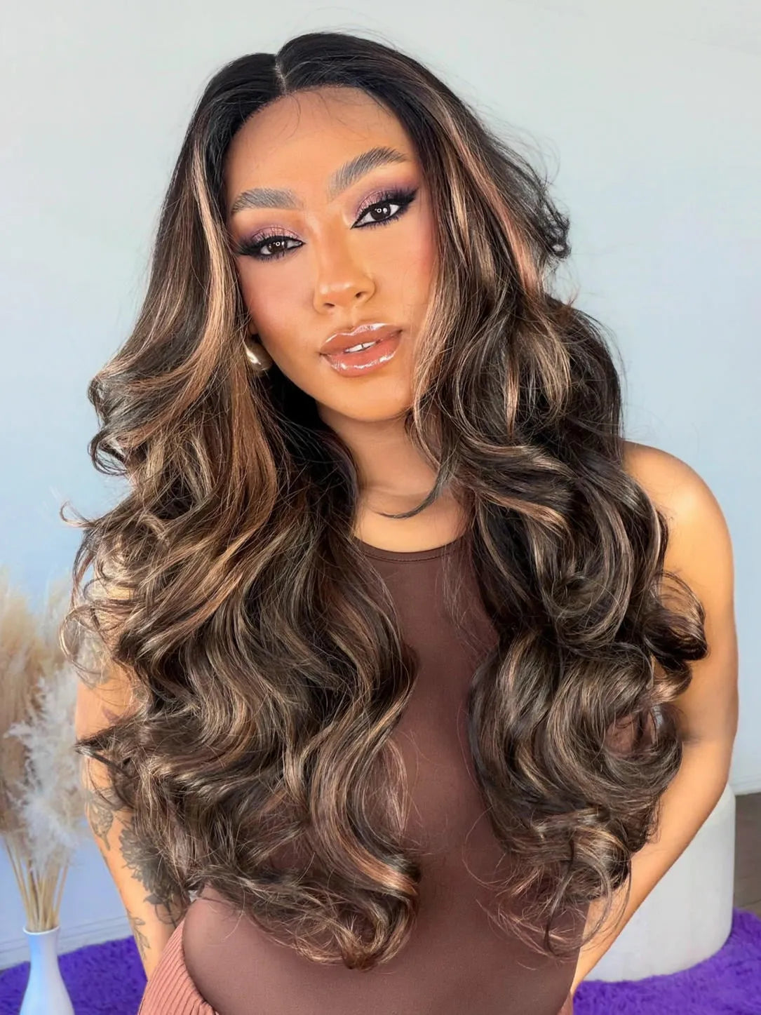 Lace Front Emilia Castanho Luzes 30X
