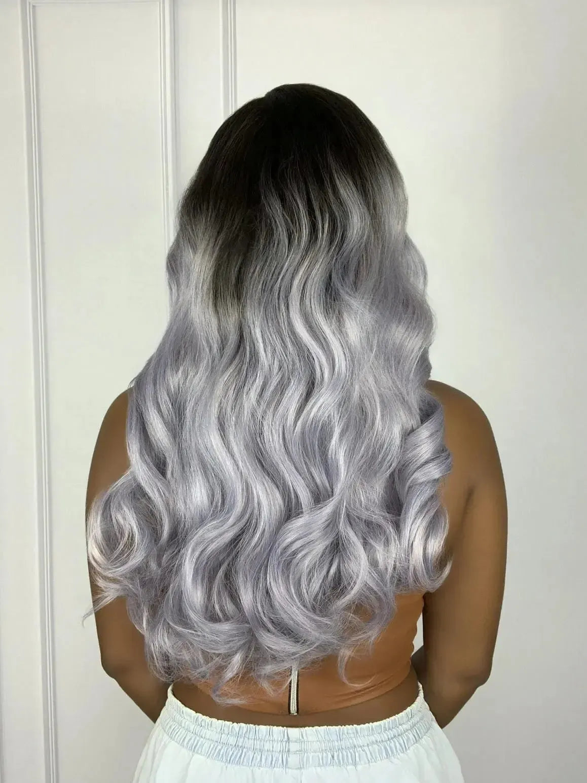Lace Front Erica CBB Roxo Cores Raiz Escura Ondulada 70cm