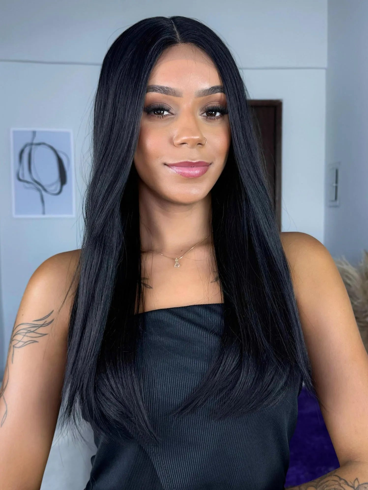 Lace Front Erica Preto Média