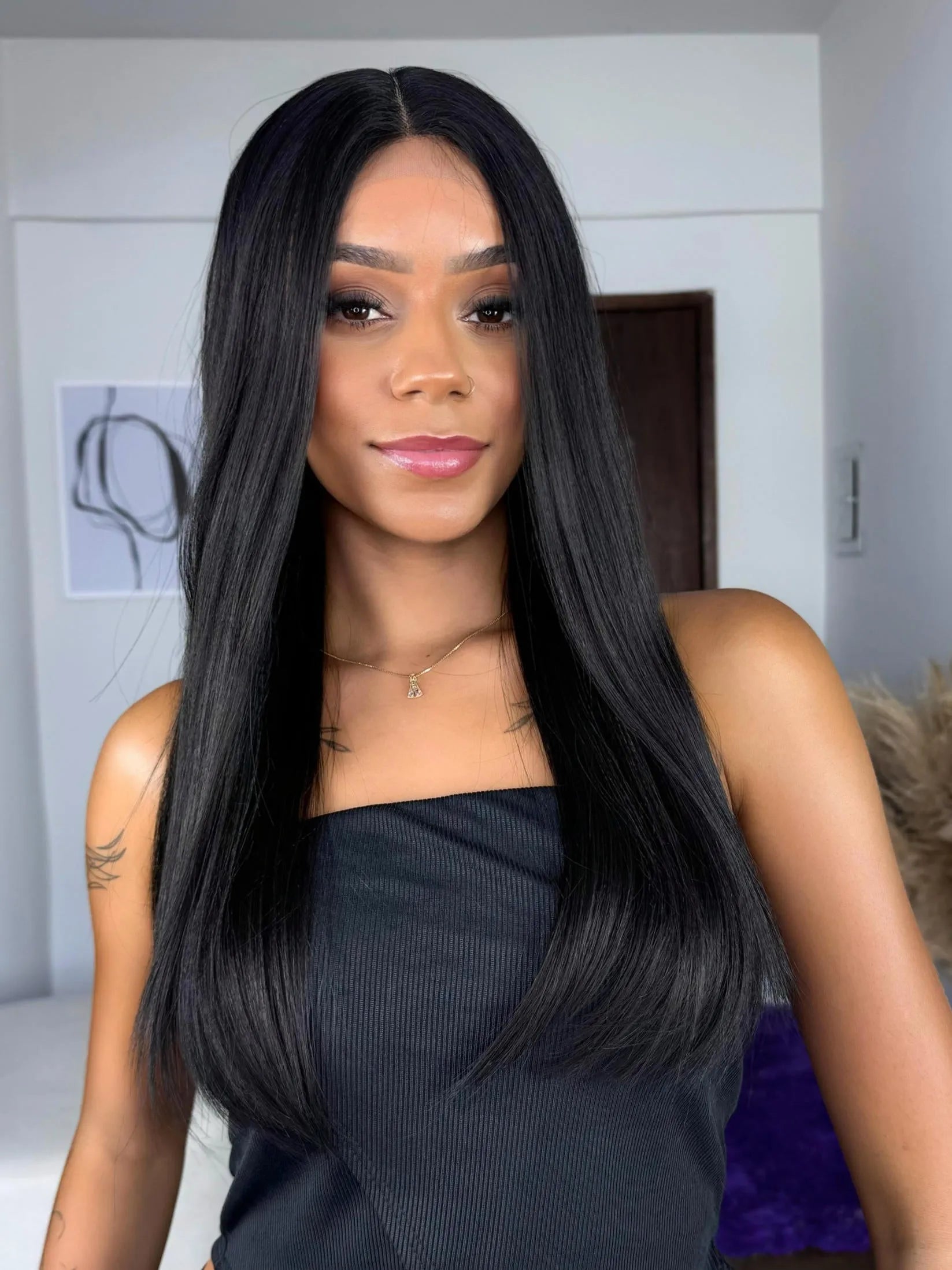 Lace Front Erica Preto Média