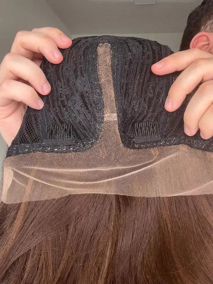 Lace Front Fibra Premium Castanha Peça Única 039