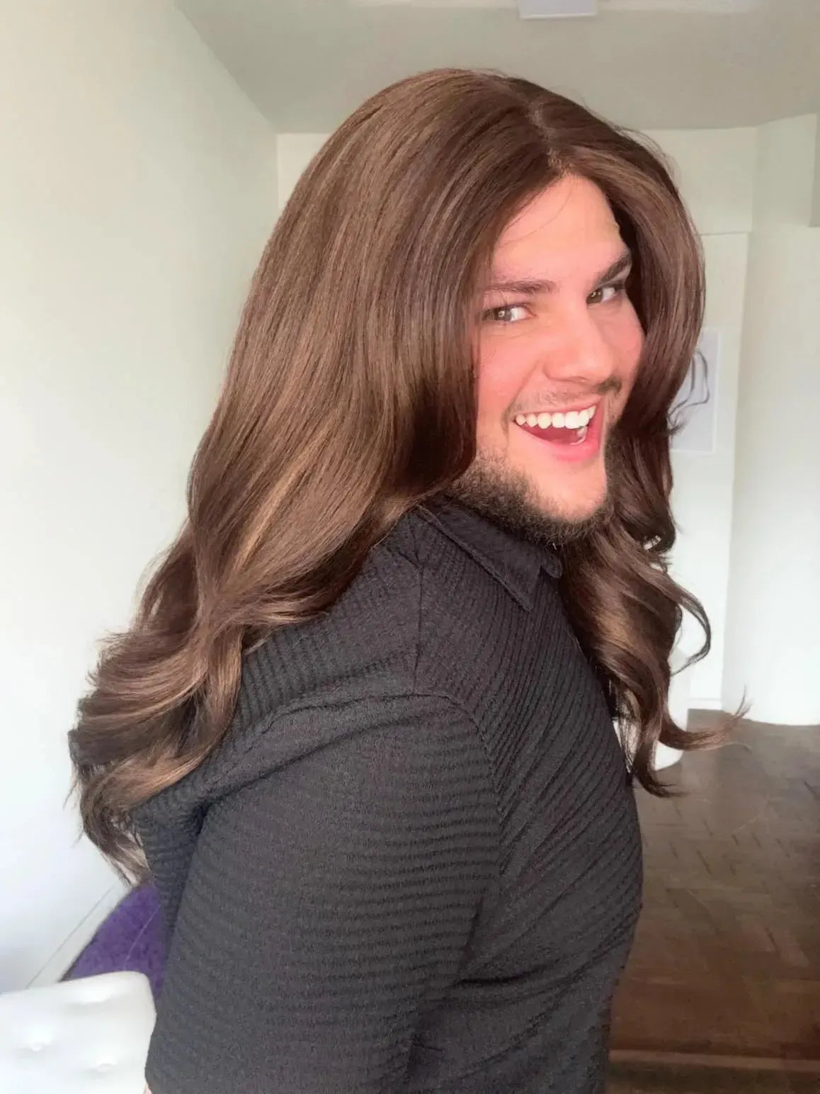 Lace Front Fibra Premium Castanha Peça Única 039