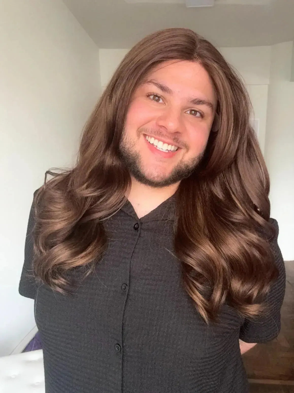 Lace Front Fibra Premium Castanha Peça Única 039