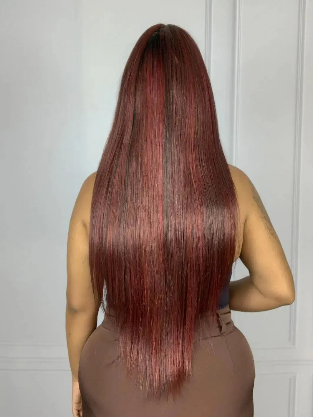 Lace Front Freda Vermelha com Preto