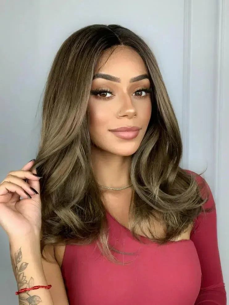 Lace Front Giba Castanho 12D Ondulada