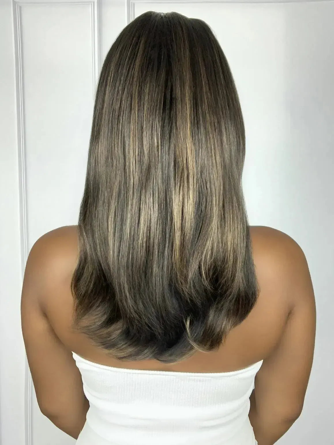 Lace Front Giba Castanho com Luzes