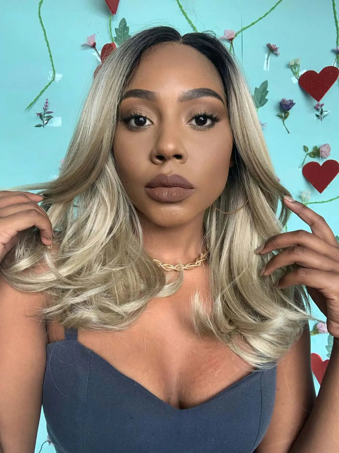 Lace Front Giba Loira Ondulada