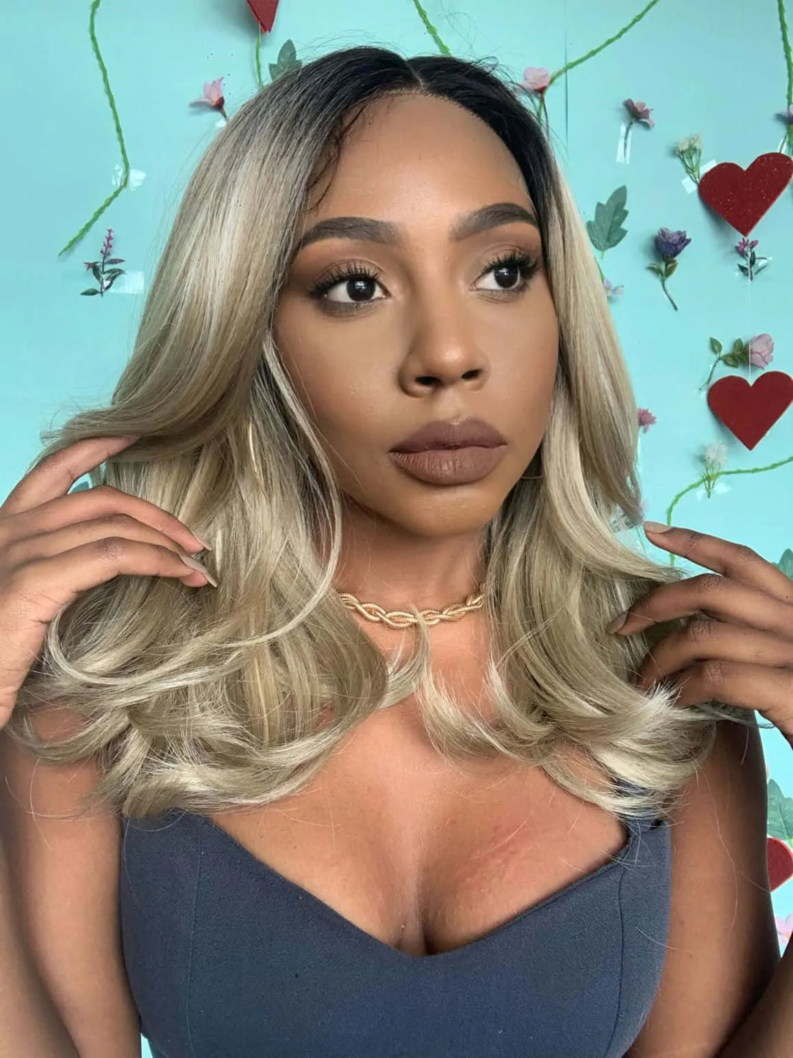 Lace Front Giba Loira Ondulada