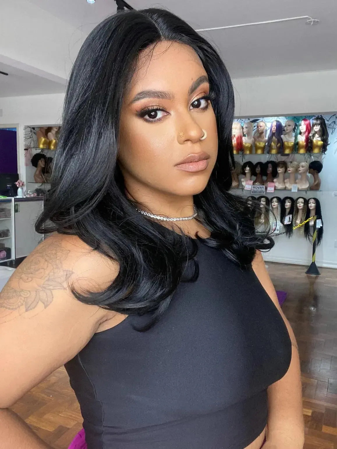 Lace Front Giba Preta Ondulada
