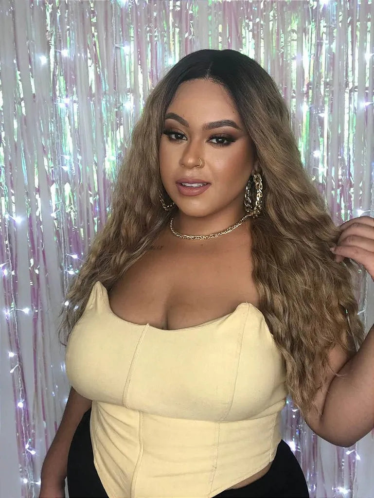 Lace Front GoGo Ultra HD GL202 Castanha com Raiz Escura 70cm