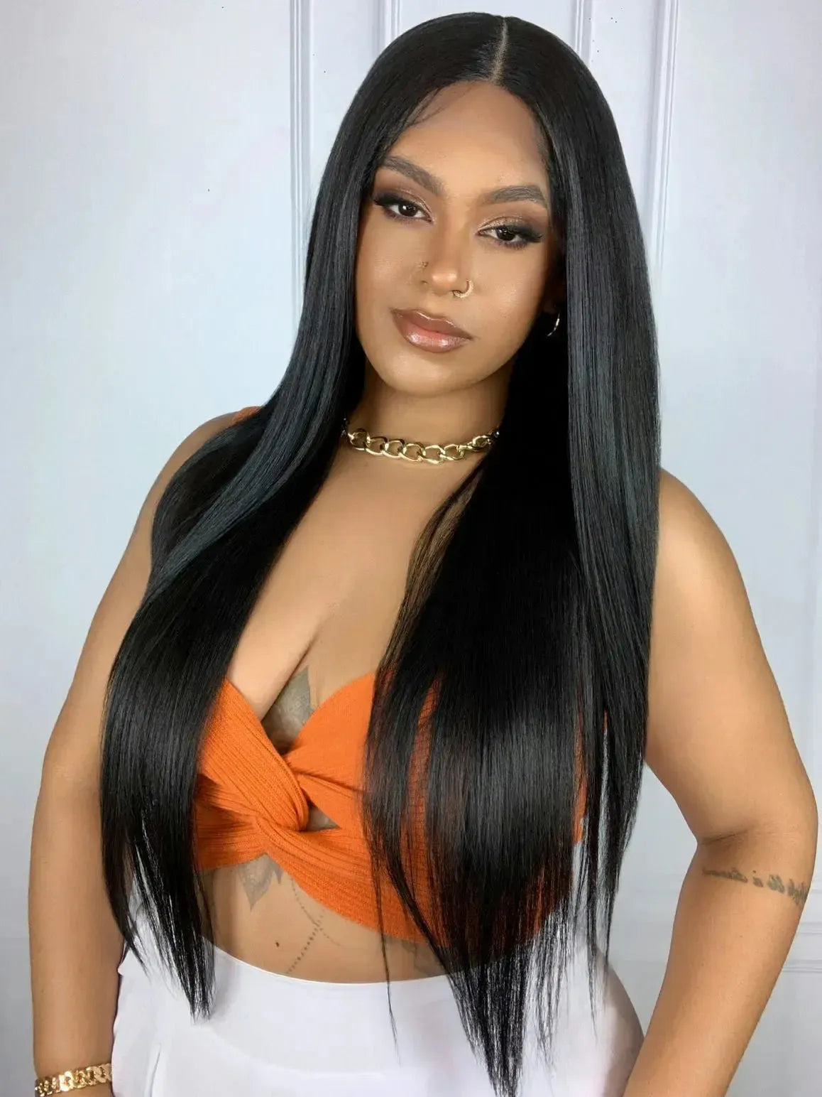 Lace Front HD Amanda Preta Lisa 75cm
