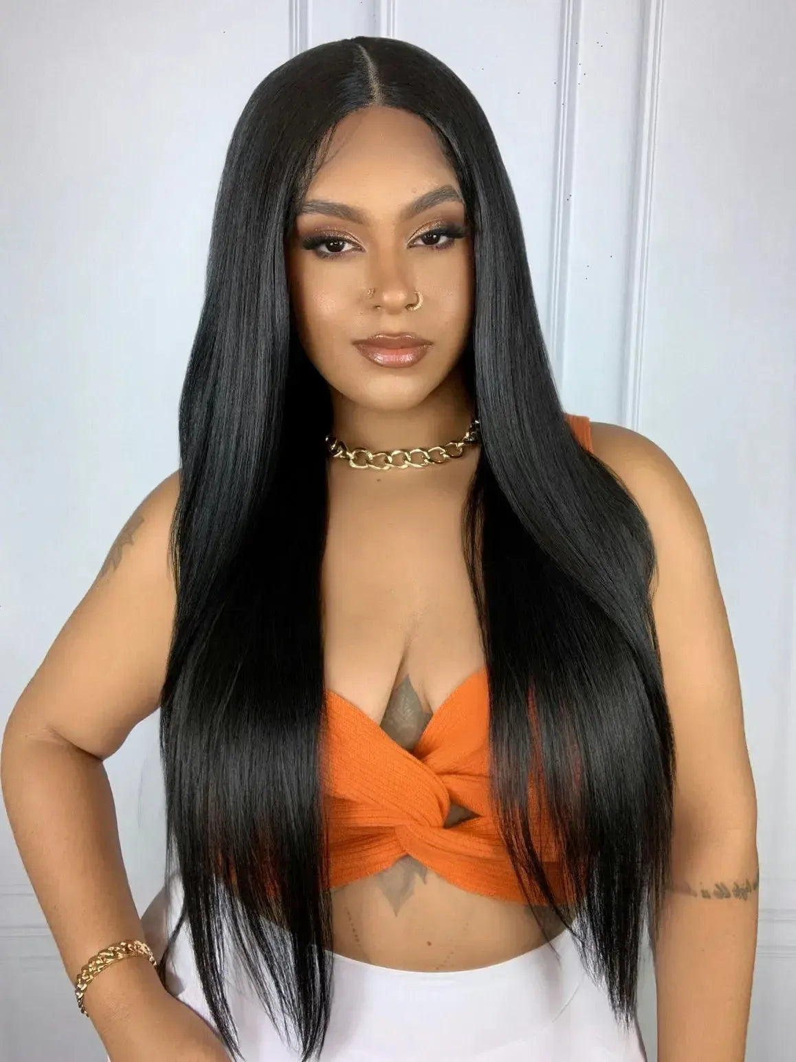 Lace Front HD Amanda Preta Lisa 75cm