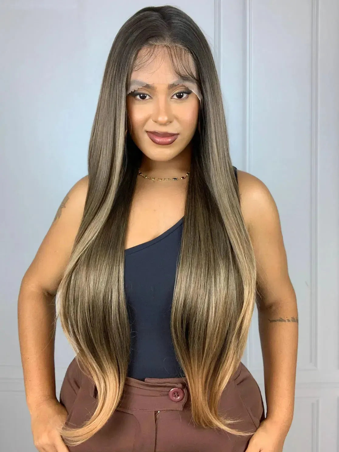 Lace Front HD Beyonce Castanha Loira 80cm - Repartição Livre 13x4