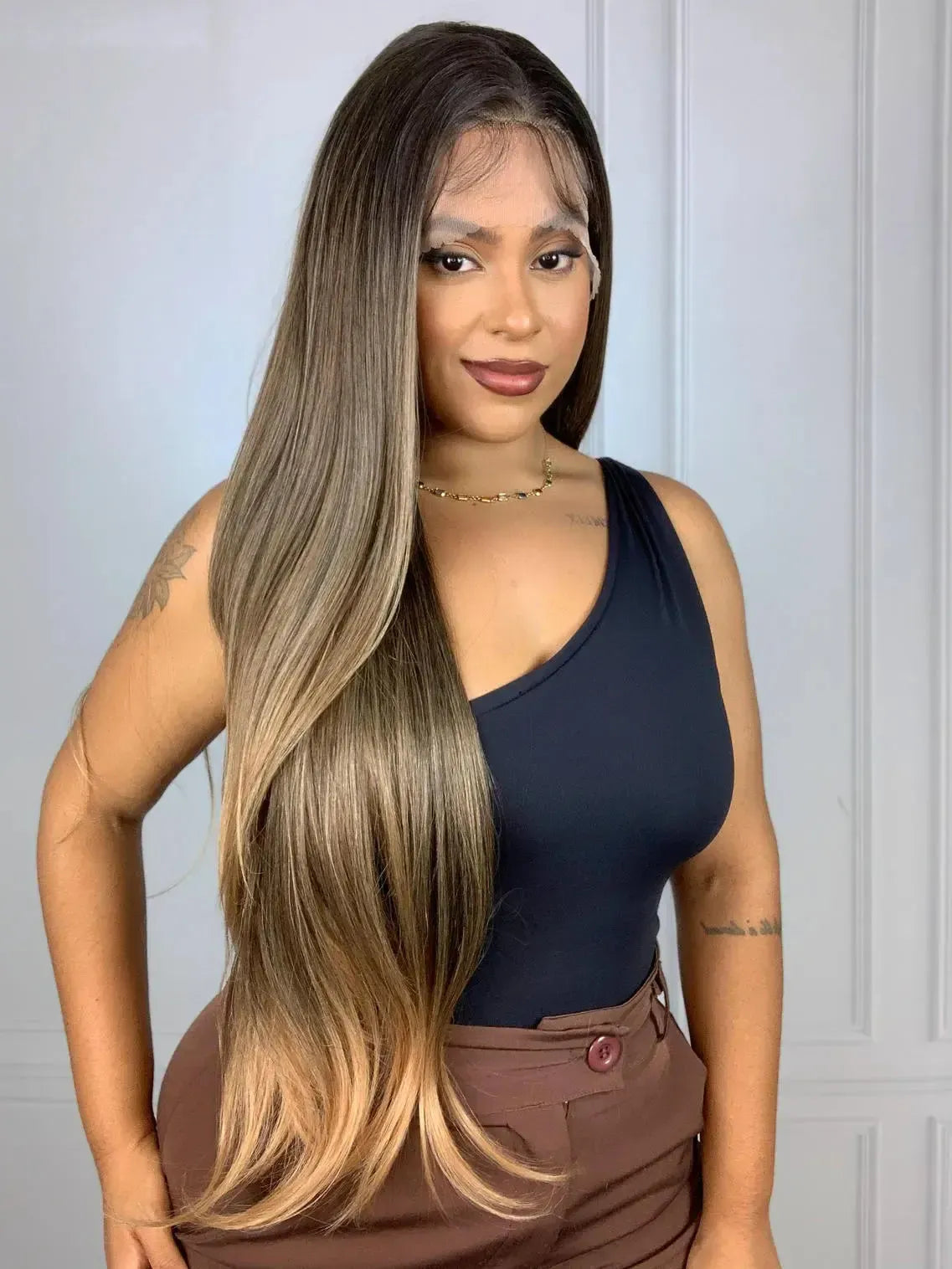 Lace Front HD Beyonce Castanha Loira 80cm - Repartição Livre 13x4