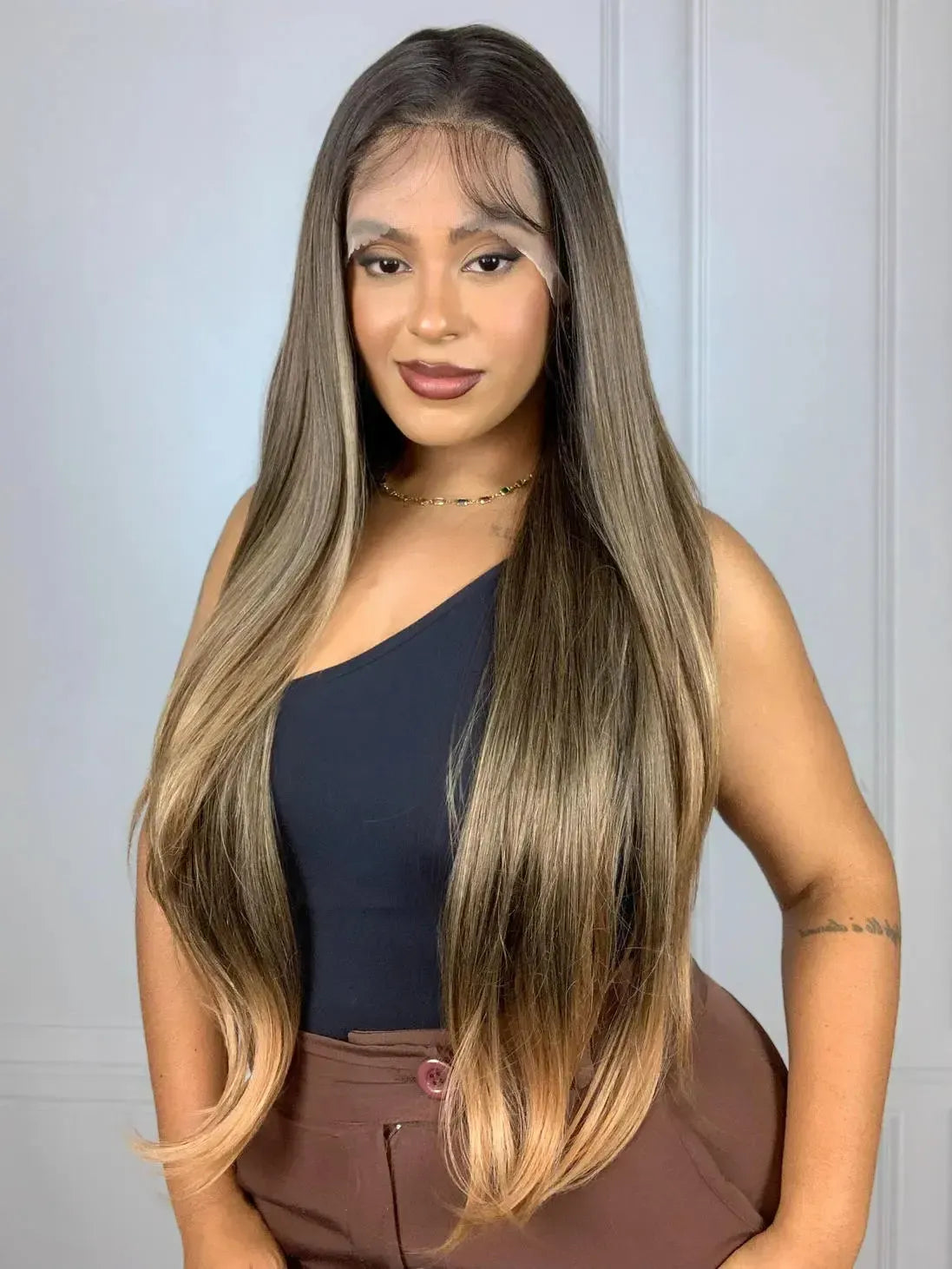 Lace Front HD Beyonce Castanha Loira 80cm - Repartição Livre 13x4