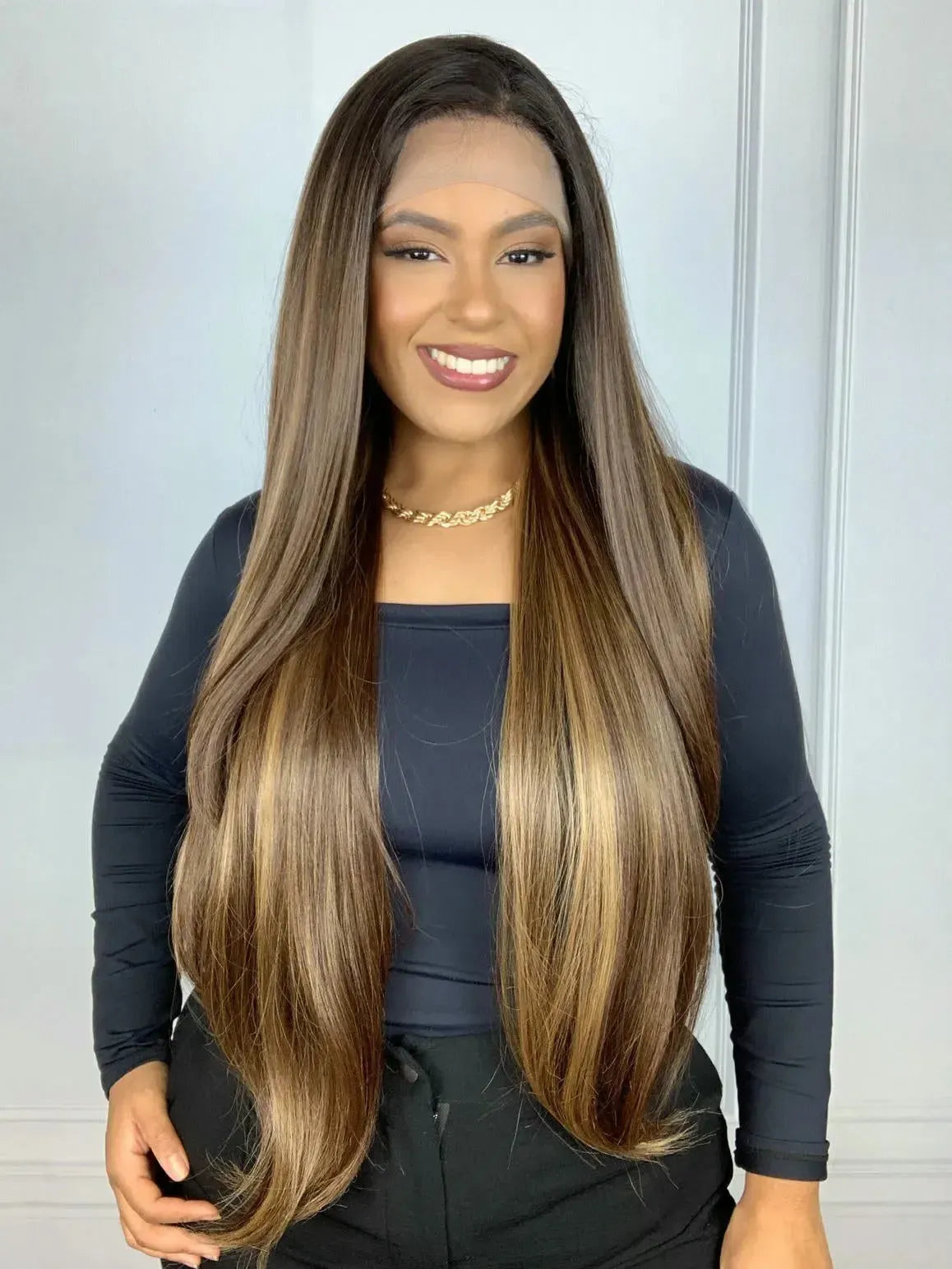 Lace Front HD Beyonce Castanho Luzes 33/22 - Repartição Livre 13x4