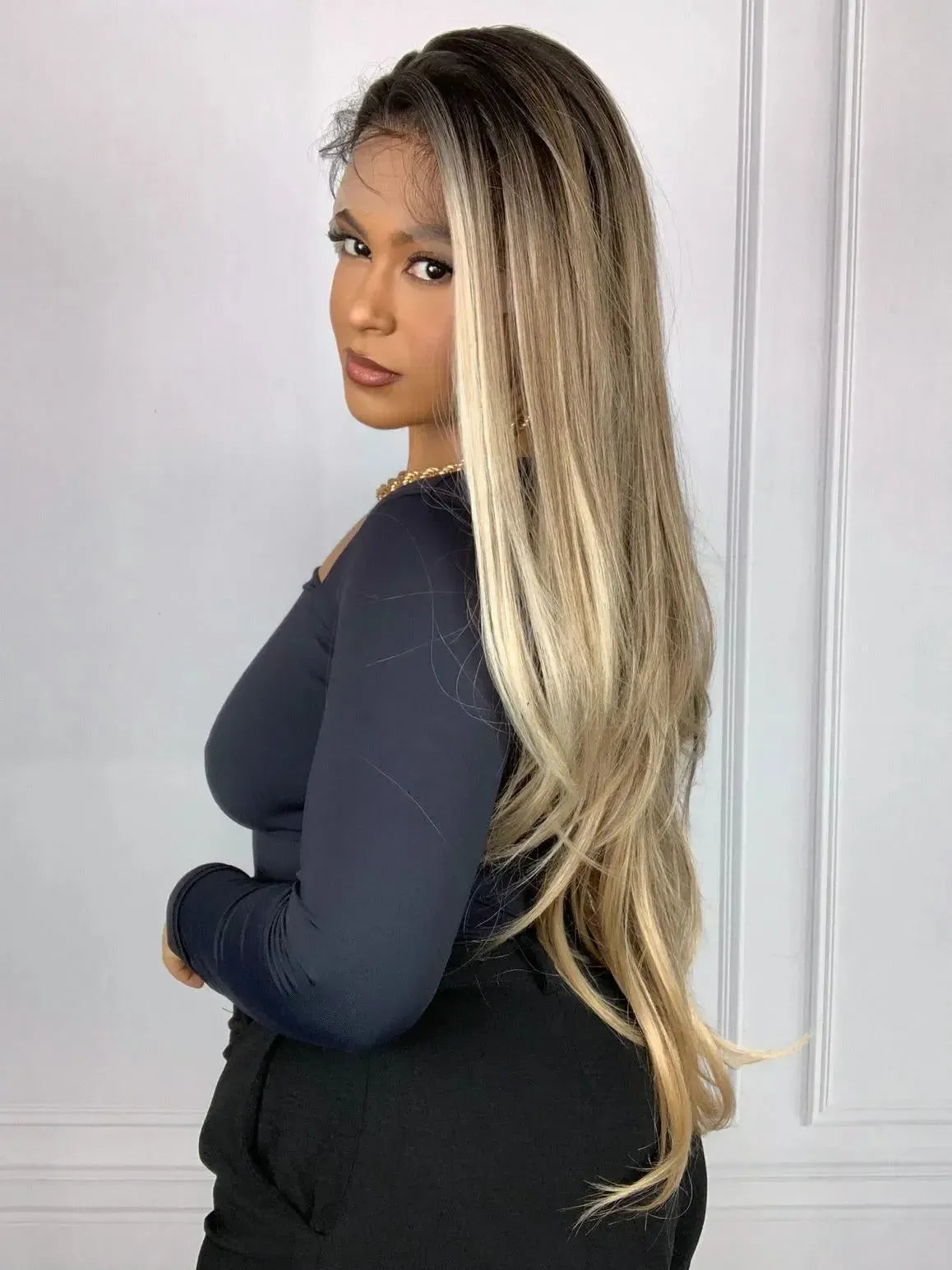 Lace Front HD Beyonce Loira Iluminada Ombre 103 - Repartição Livre 13x4