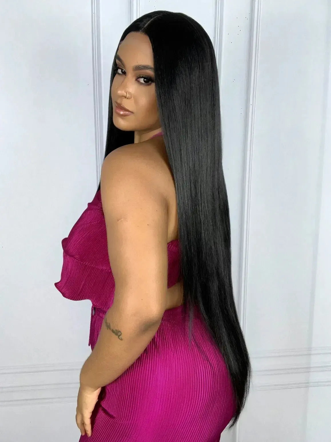 Lace Front HD Carol Preta Lisa 90cm