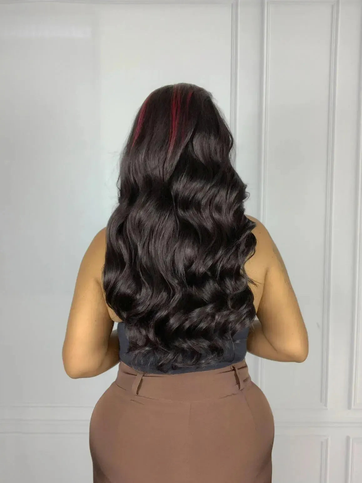 Lace Front HD Estrella Castanho com Mechas Ondulada - Repartição Livre 13x7