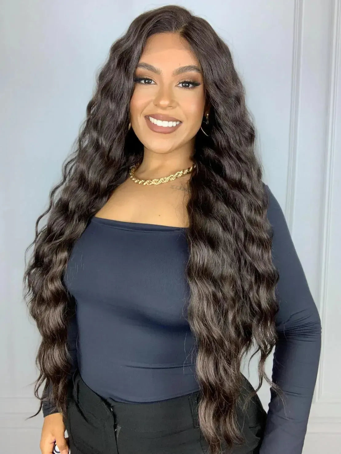 Lace Front HD Gianna Castanho F5/6A Ondulada - Repartição Livre 13x4