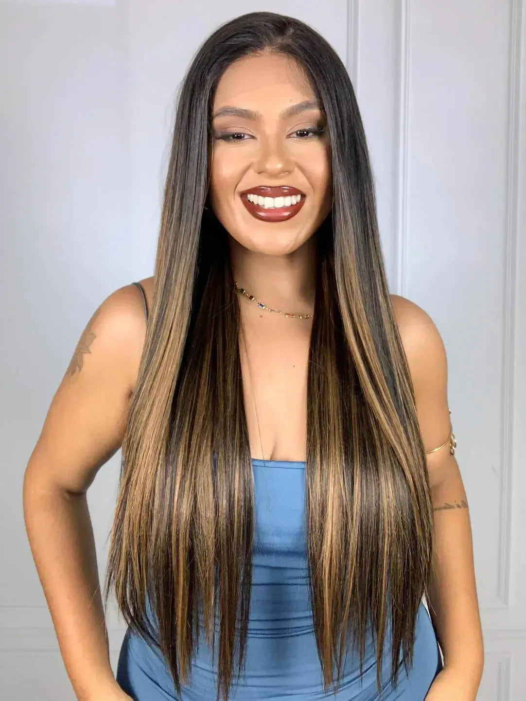 Lace Front HD Verão Castanho com Luzes N2/27 - Repartição Livre 13x4