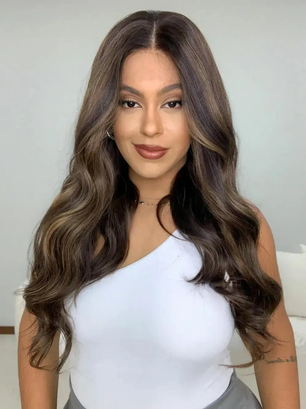 Lace Front Harriet Castanho com Luzes - Repartição Livre 13x4