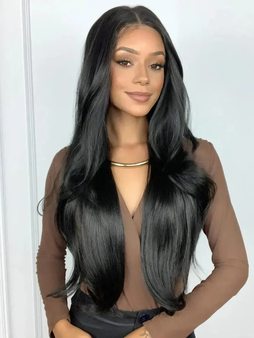 Lace Front Helena Castanho Escuro Ondulada 75cm - Repartição Livre 13x4