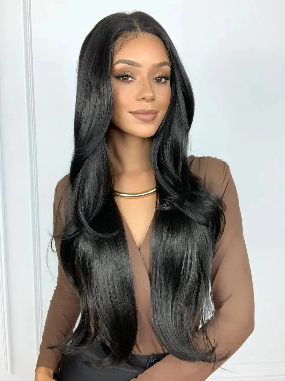 Lace Front Helena Castanho Escuro Ondulada 75cm - Repartição Livre 13x4