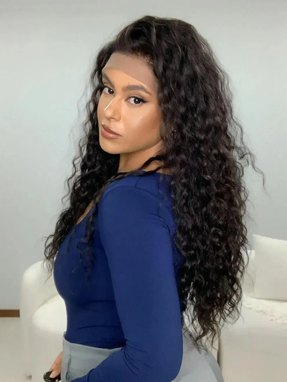 Lace Front Humana Cacheada Repartição Livre 13x4 Cristina