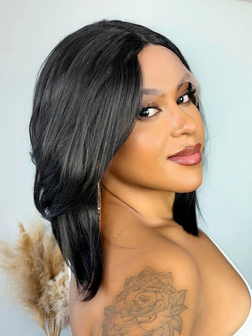 Lace Front Ingrid Longbob Castanho Escuro (Premium)