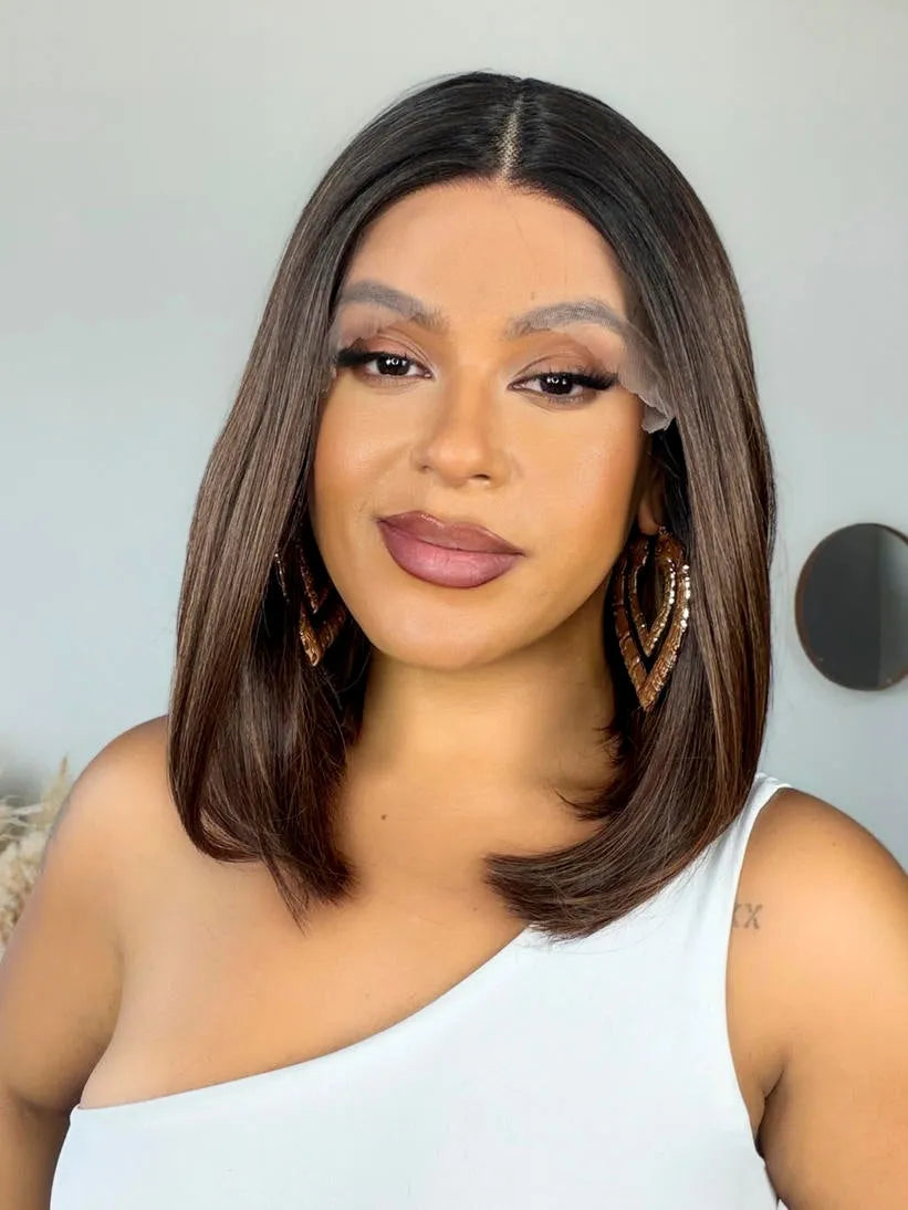 Lace Front Ingrid Longbob Castanho Luzes 33/22