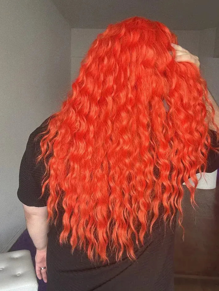 Lace Front Laranja Repartição Livre 13x4 Peça Única 023