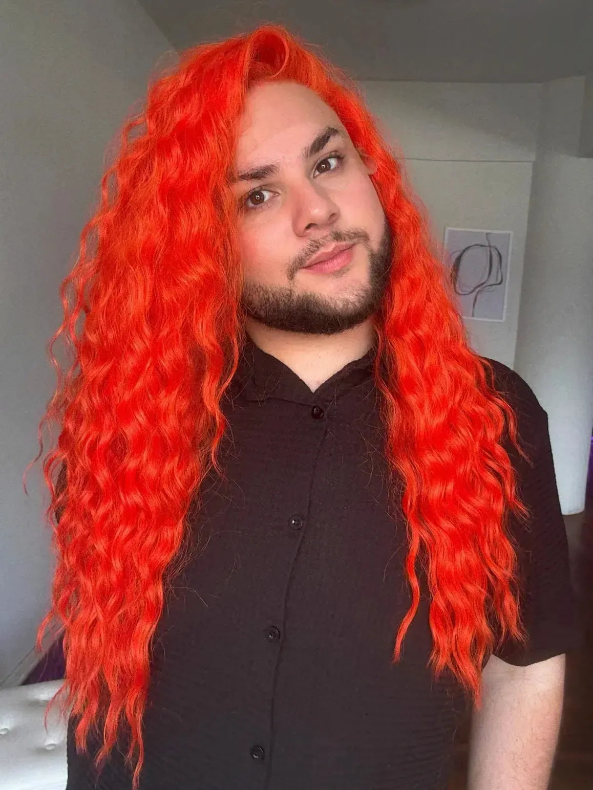 Lace Front Laranja Repartição Livre 13x4 Peça Única 023